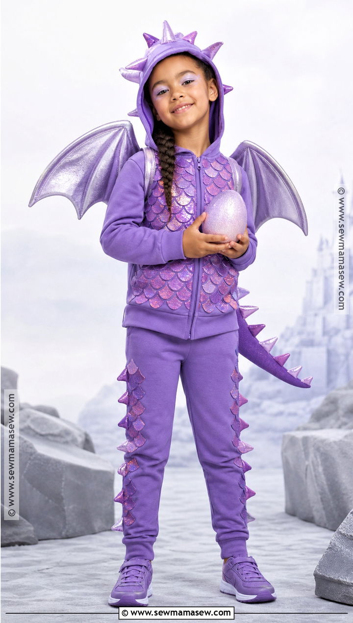 Purple Dragon Costume With Shimmering Wings - 40 kids costumes