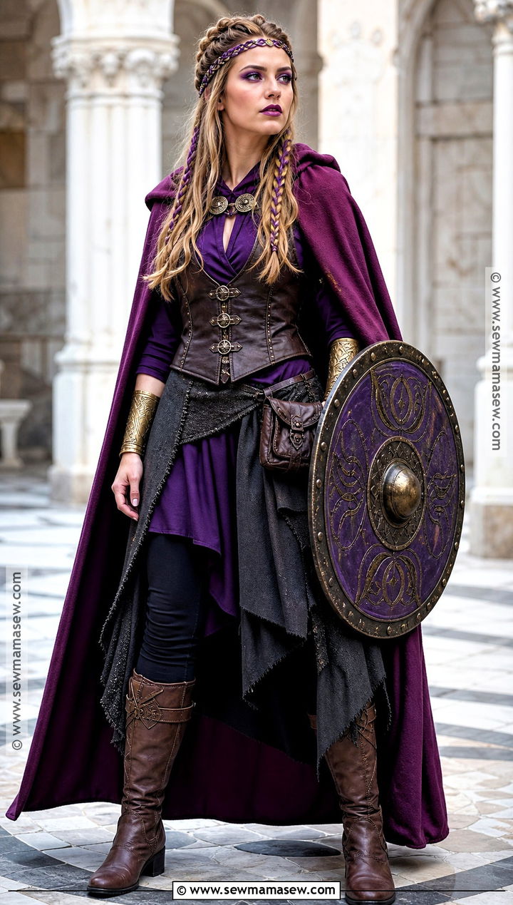Purple Fantasy Viking Woman Costume - 30 viking warrior woman costumes