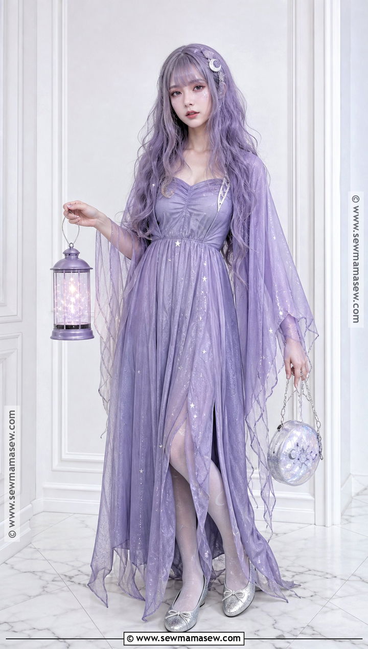 Purple Ghost Costume With Lavender Wig - 35 purple hair halloween costumes ideas
