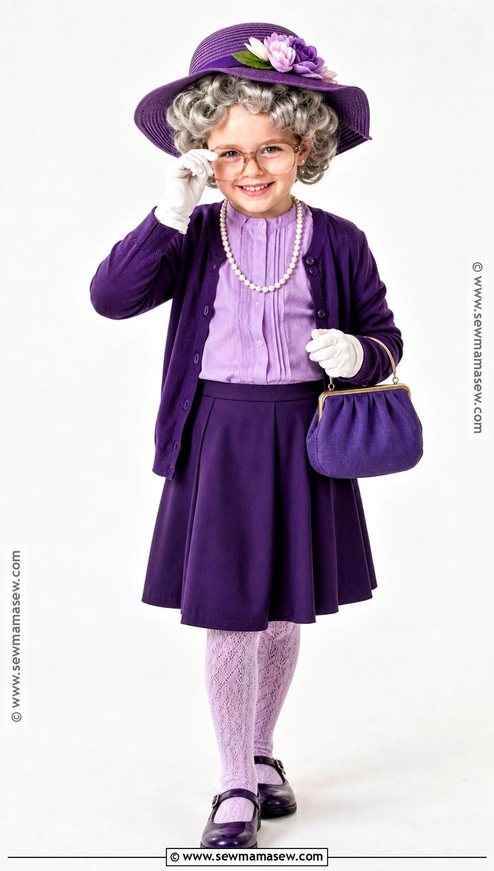Purple Hat Old Lady Costume - 30 old lady costume ideas for kids