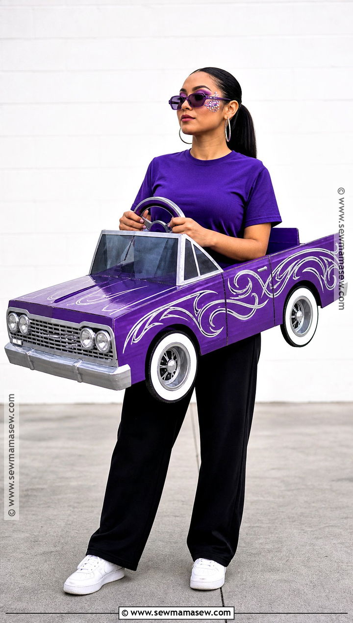 Purple Lowrider Car Costume - 30 car costume ideas