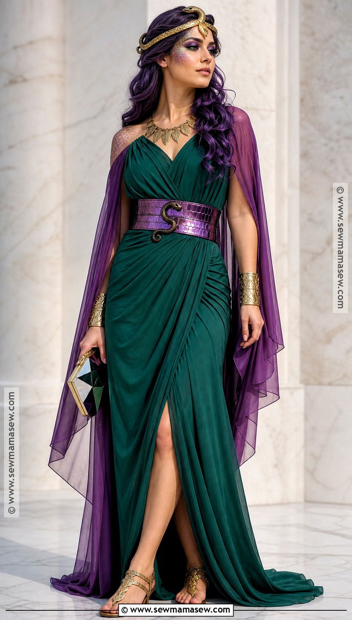 Purple Medusa Costume With Snake Headband - 30 purple hair costume ideas