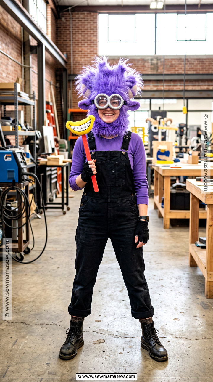 Purple Minion Costume With Wild Hair - 35 purple hair halloween costumes ideas