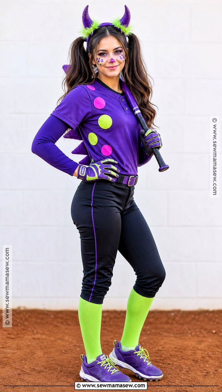 Purple Monster Softball Costume - 30 softball halloween costumes