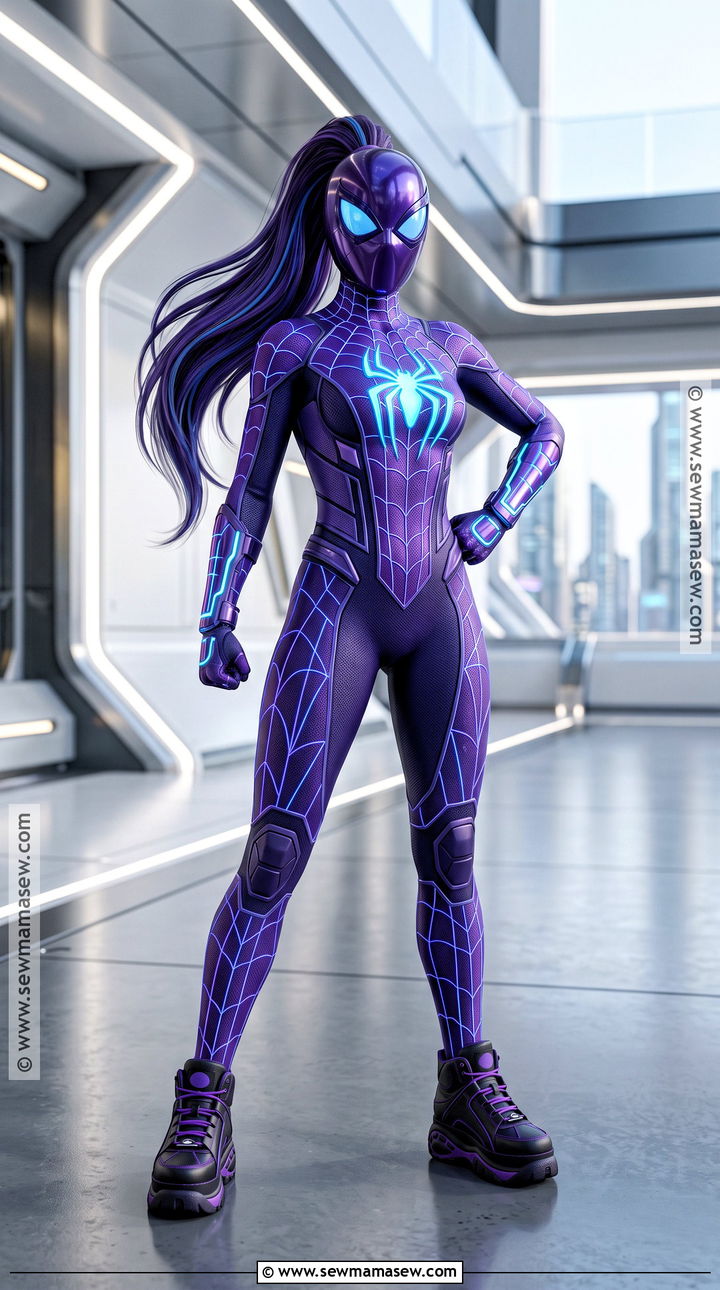 Purple Neon Spidergirl Costume - 30 Spidergirl Costume Ideas