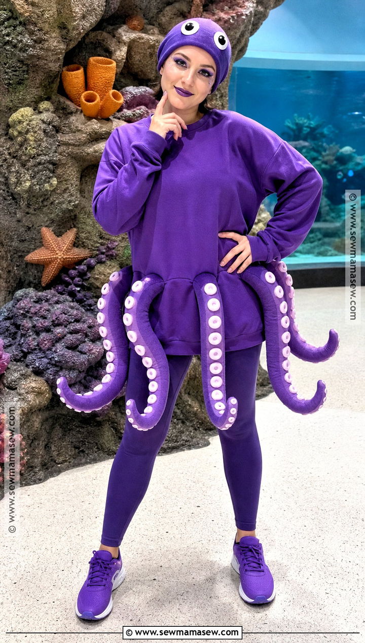 Purple Octopus Costume With Soft Tentacles - 30 under the sea costume ideas