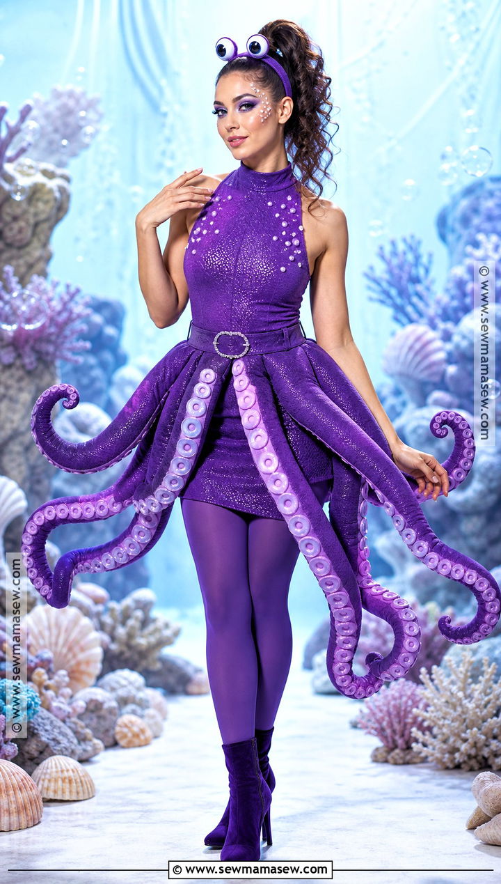 Purple Octopus Costume With Tentacle Skirt - 35 Animal Costumes for Women