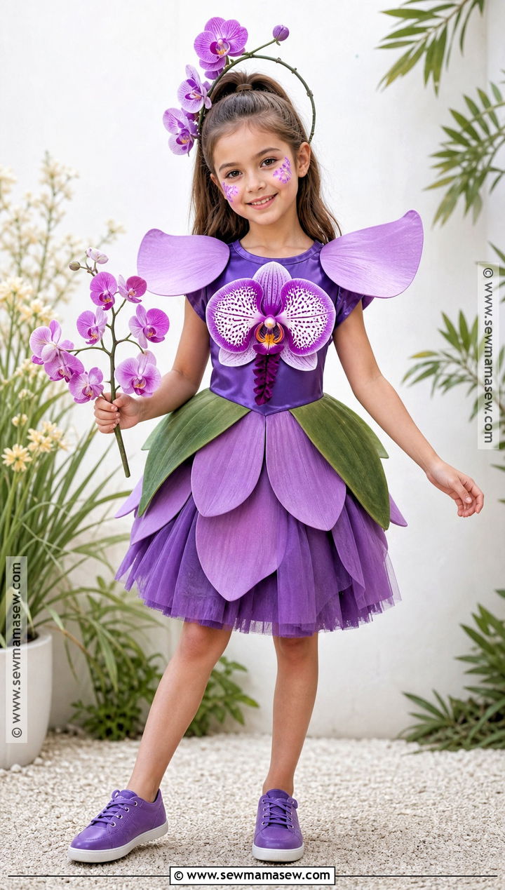 Purple Orchid Flower Costume For Kids - 30 flower costume ideas for kids