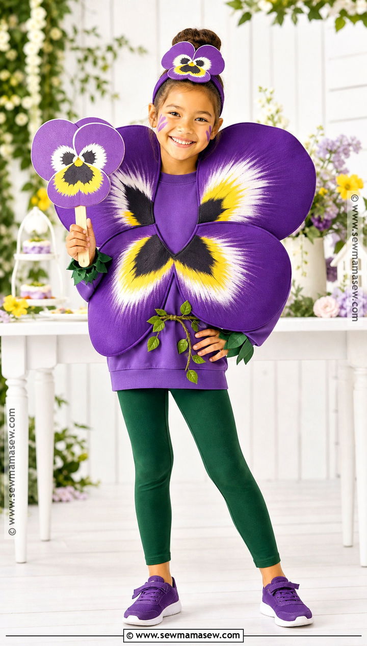 Purple Pansy Flower Costume For Kids - 30 flower costume ideas for kids