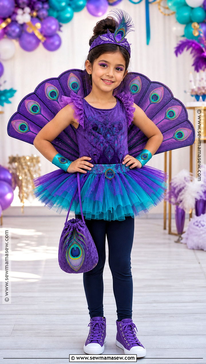 Purple Peacock Costume - 30 peacock costume ideas for kids