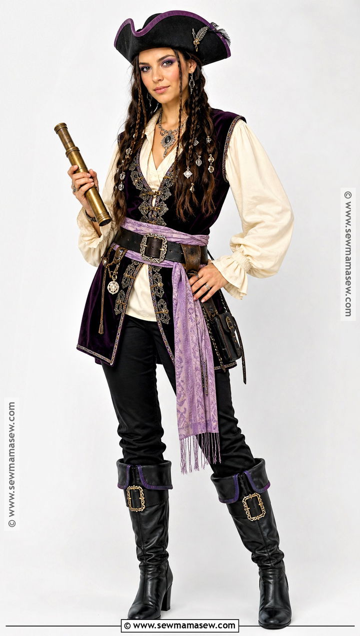 Purple Pirate Costume - 50 pirate costume ideas for women