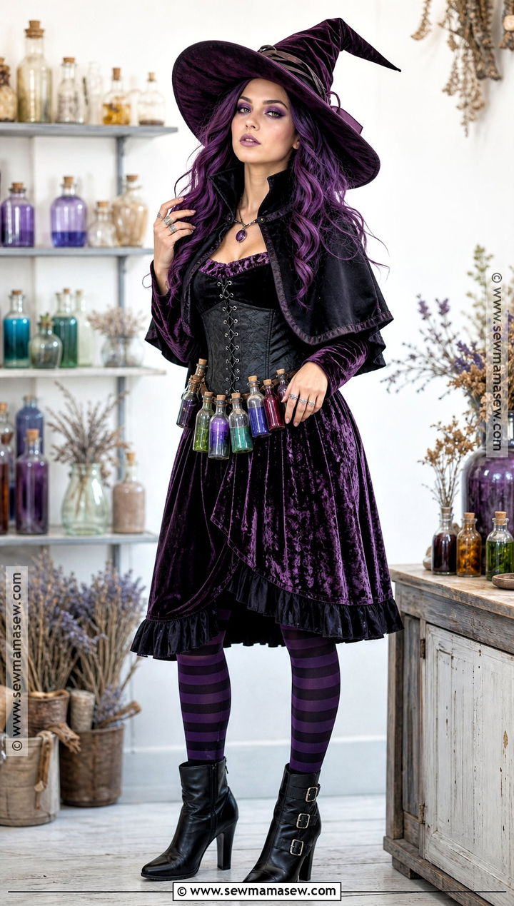Purple Potion Witch Costume - 45 witch halloween costume ideas