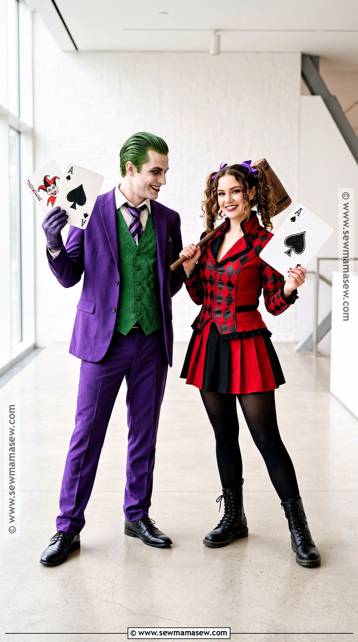 Purple Suit Joker And Harley Quinn Couple Costume - 35 joker couple costume ideas