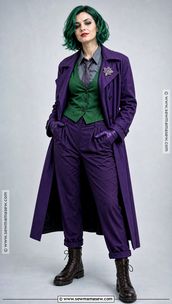 Purple Trench Coat Female Joker Costume - 35 female joker costume ideas