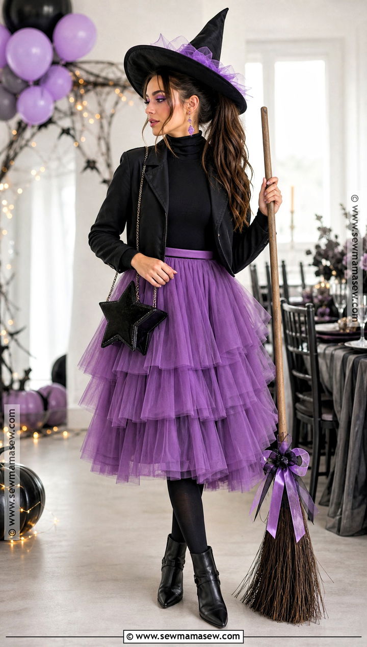 Purple Tulle Skirt Witch Outfit - 30 purple witch outfit ideas