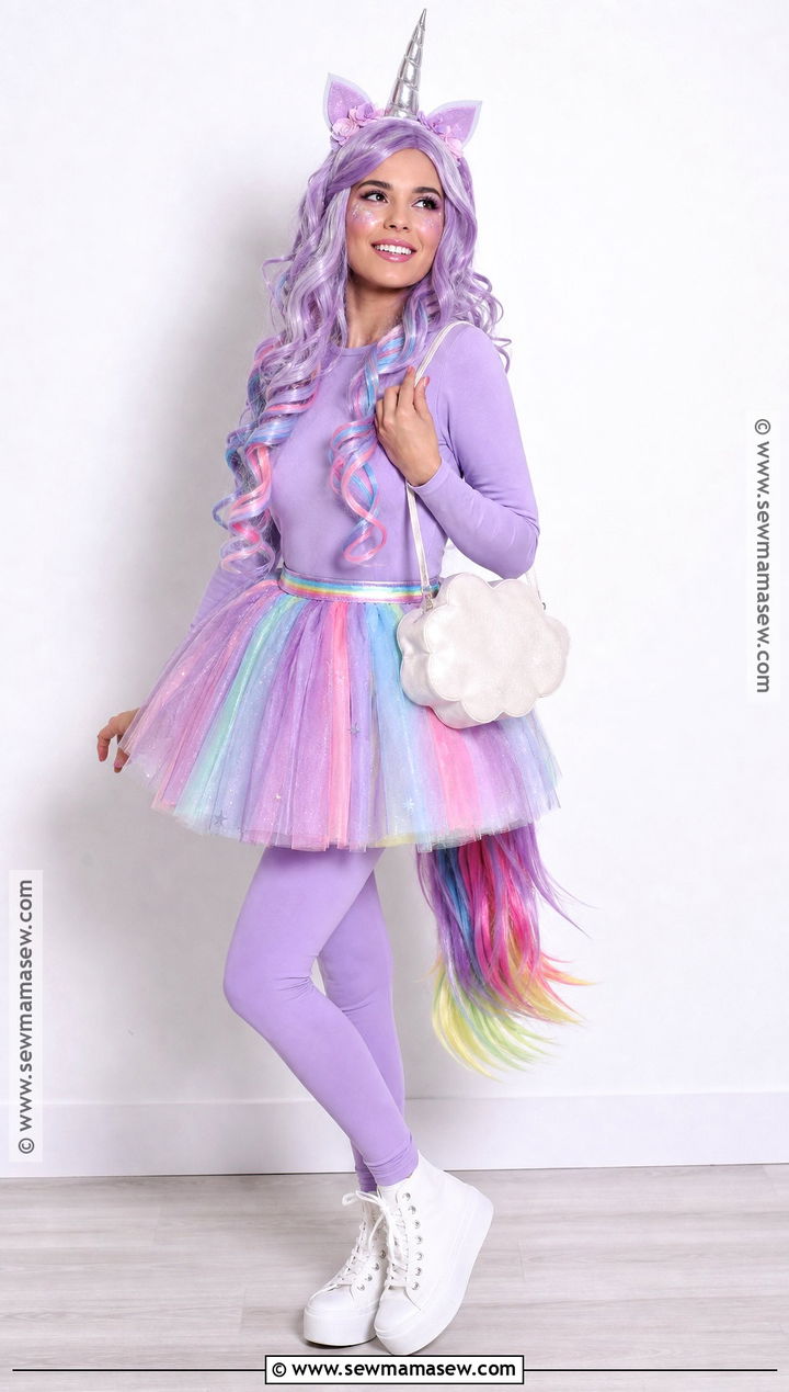 Purple Unicorn Costume With Rainbow Tutu - 30 purple hair costume ideas