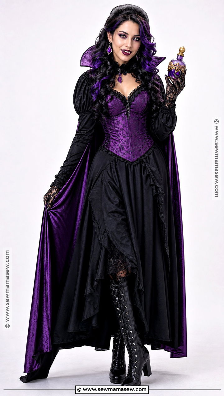Purple Vampire Costume With Corset - 40 Vampire Halloween Costume Ideas for Women