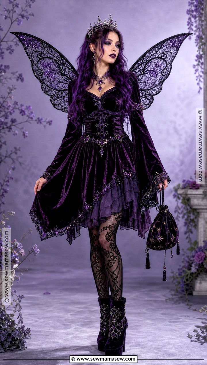 Purple Velvet Dark Fairy Costume - 30 Dark Fairy Halloween Costumes