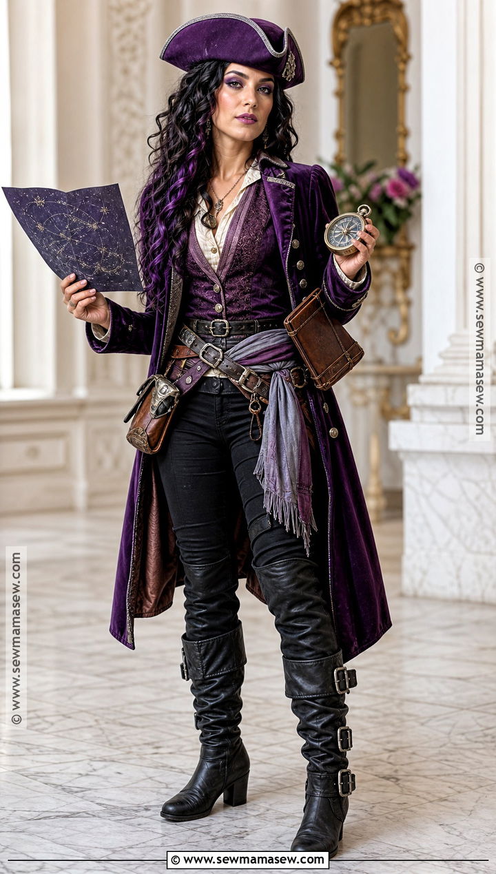 Purple Velvet Pirate Cosplay - 30 pirate cosplay ideas for females