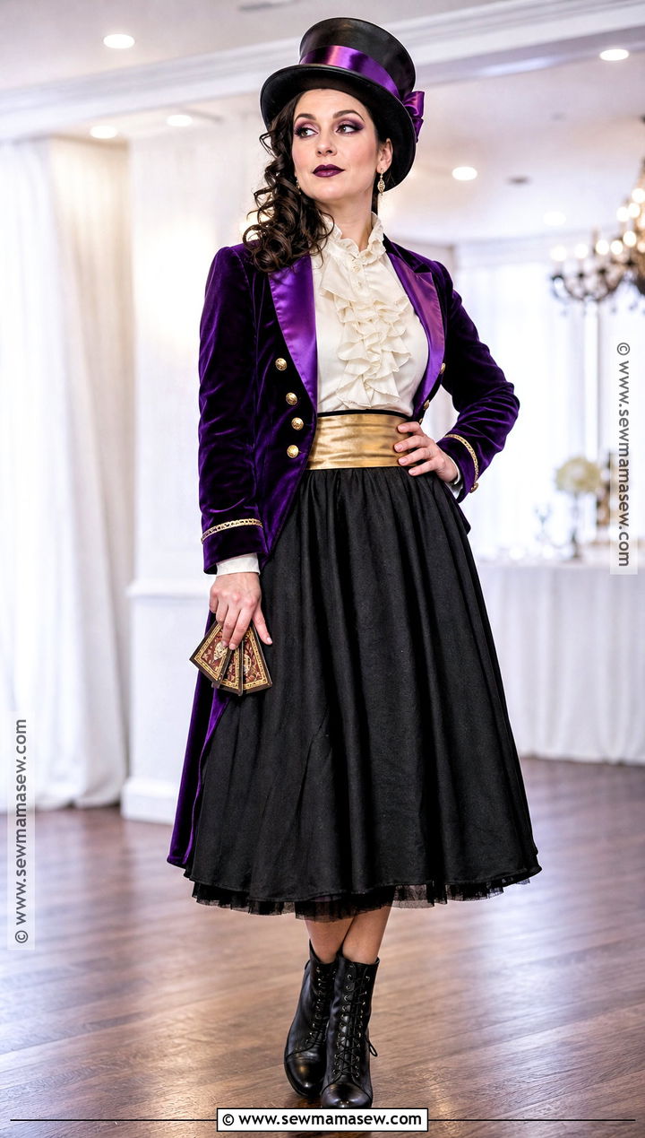 Purple Velvet Ringmaster Costume - 30 Ring Master Costume Ideas for Women