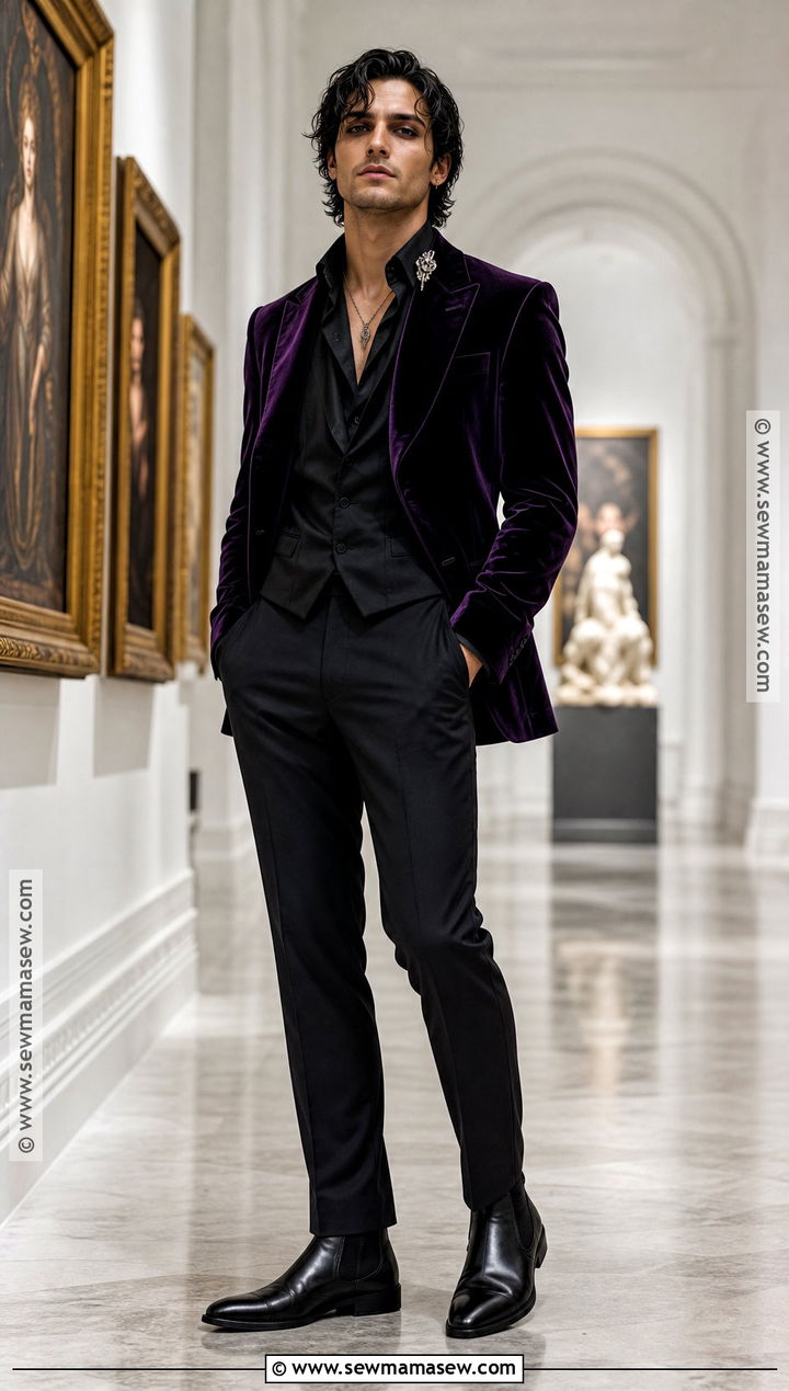 Purple Velvet Vampire Aesthetic Outfit - 30 vampire aesthetic outfit male ideas