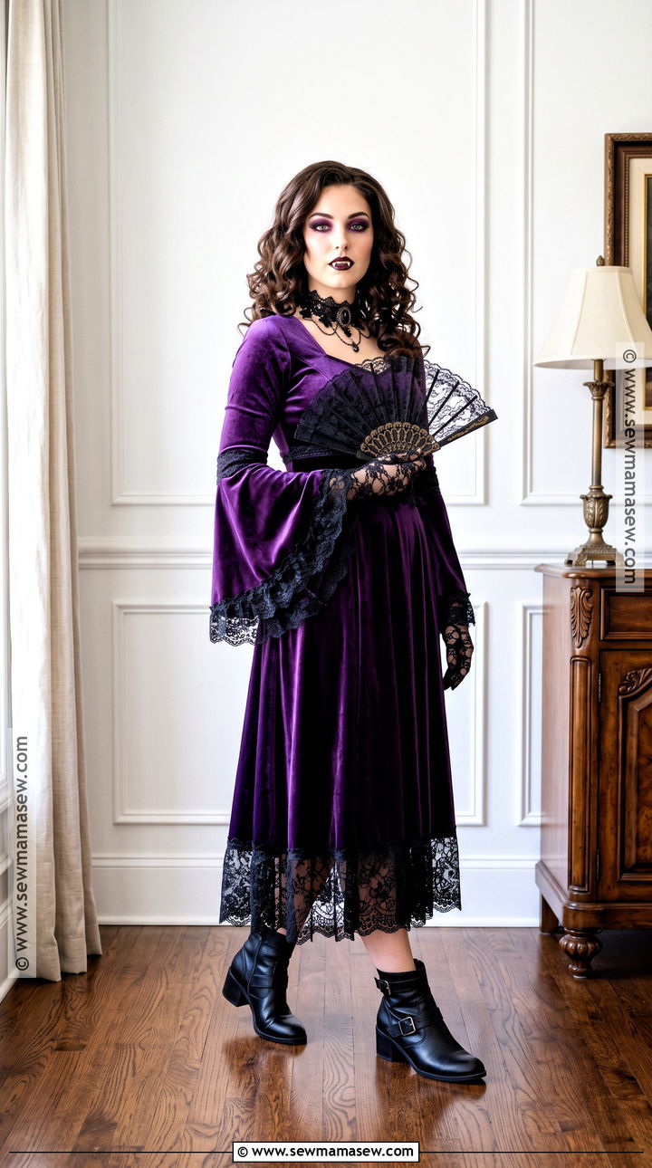Purple Velvet Vampire Dress - 45 vampire dress ideas