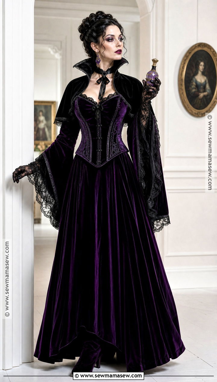 Purple Velvet Victorian Vampire Costume - 30 vampire dress victorian ideas