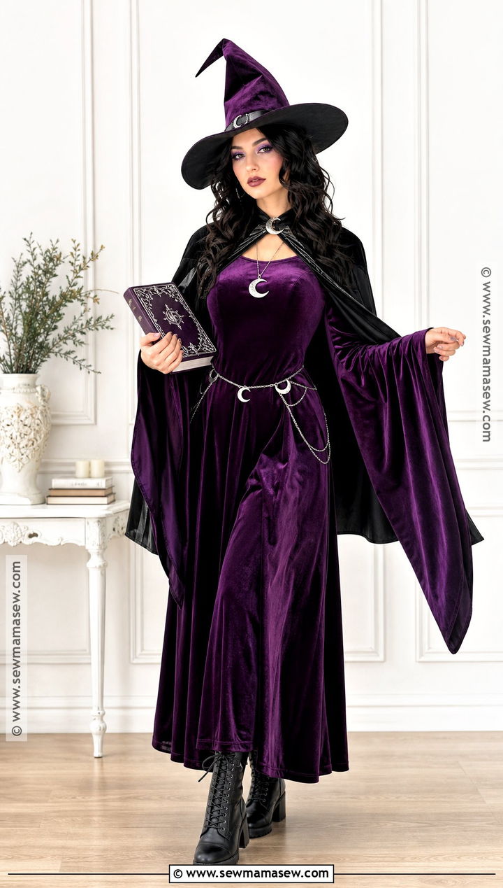 Purple Velvet Witch Costume - 40 witch costumes for women