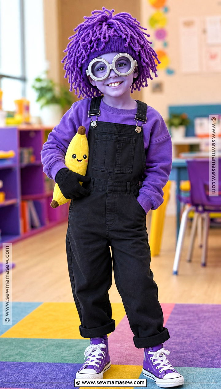 Purple Yarn Hair Minion Costume - 40 purple minion costume ideas