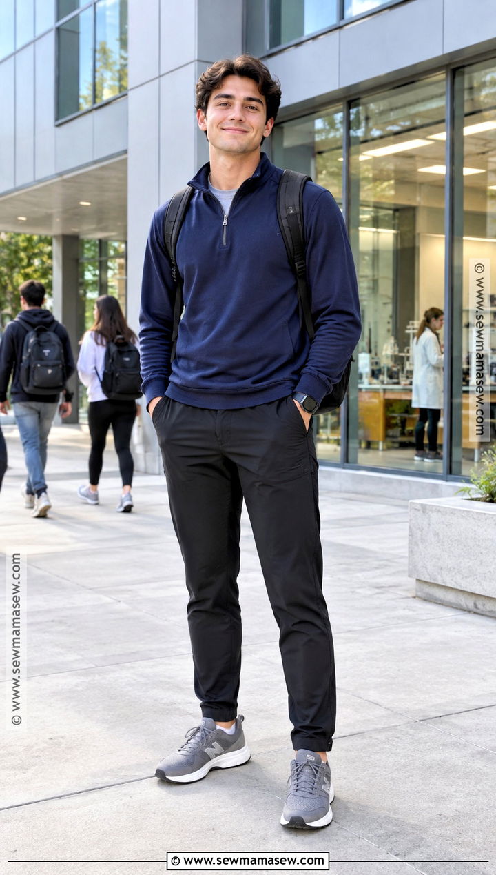 Quarter Zip And Tech Pants Back To School Outfit - 25 back to school outfits for men