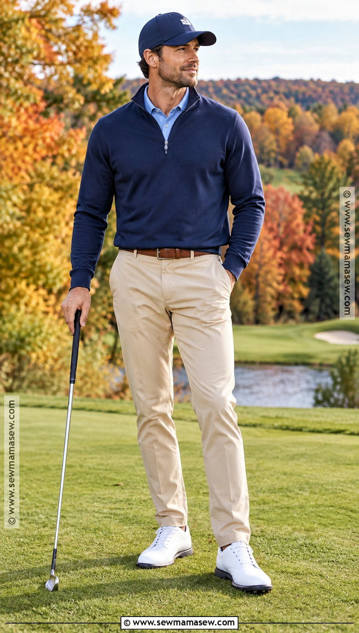 Quarter Zip Fall Golf Outfit - 20 fall golf outfits for men