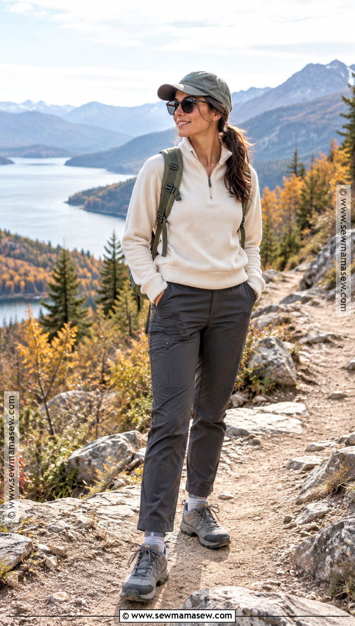 Quarter Zip Fleece Fall Hiking Outfit - 25 fall hiking outfits for women