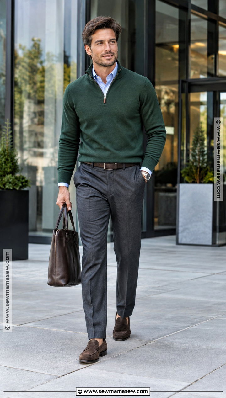 Quarter Zip Sweater Fall Outfit - 25 fall fashion ideas for men