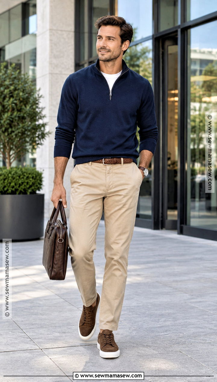 Quarter Zip Sweater Fall Outfit - 30 fall outfits for men