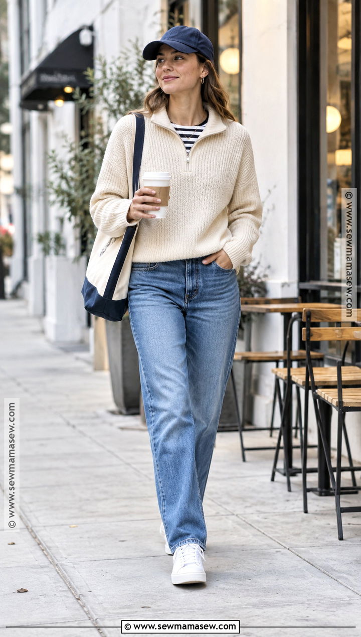 Quarter Zip Sweater Outfit - 15 Aesthetic Fall Sweaters