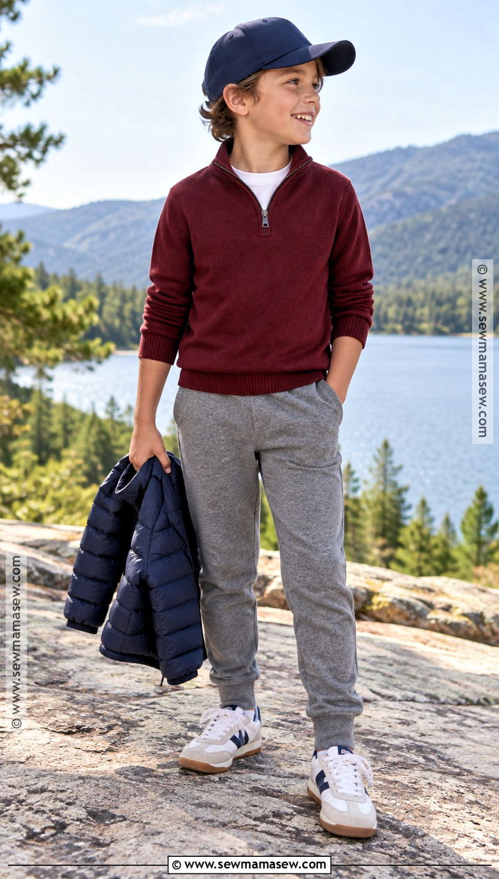 Quarter Zip Sweater With Joggers - 15 kids fall fashion sweater ideas