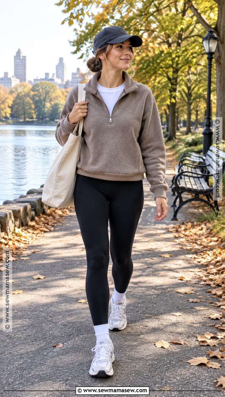 Quarter Zip Sweater With Leggings - 15 comfy fall sweaters
