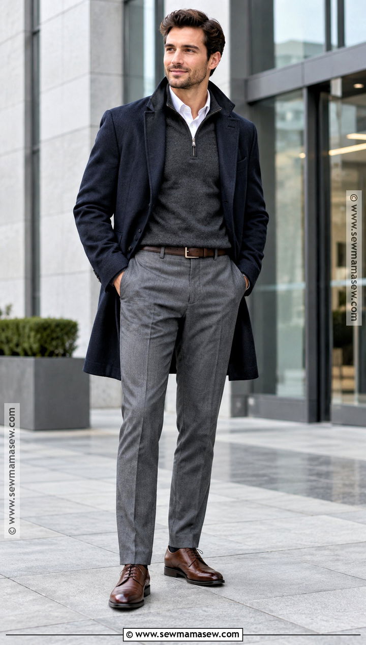 Quarter Zip Sweater With Trousers - 15 Fall Sweaters for Men