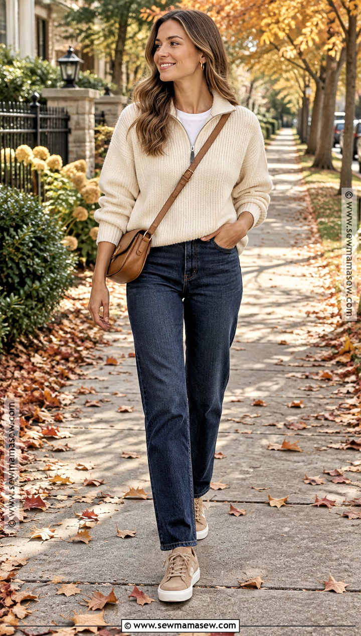 Quarter Zip Thanksgiving Sweater Outfit - 20 Thanksgiving Sweater Ideas