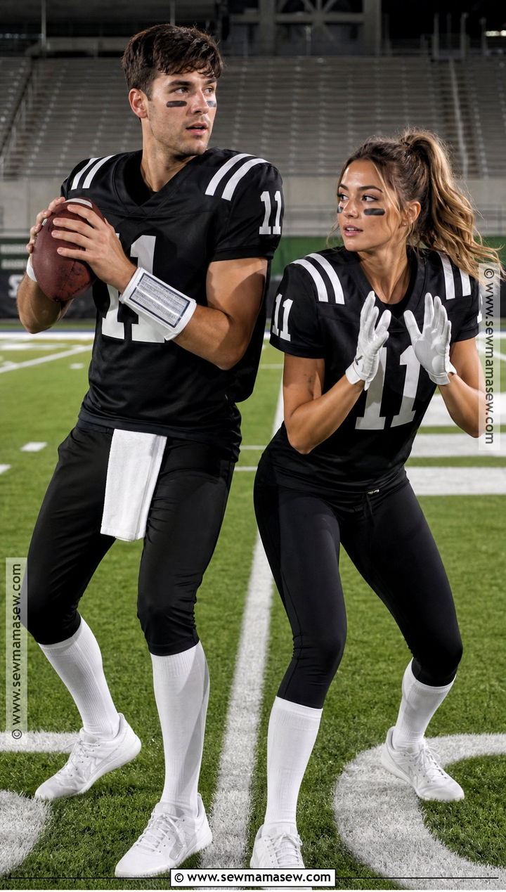 Quarterback And Wide Receiver Couple Costume - 35 football costume ideas