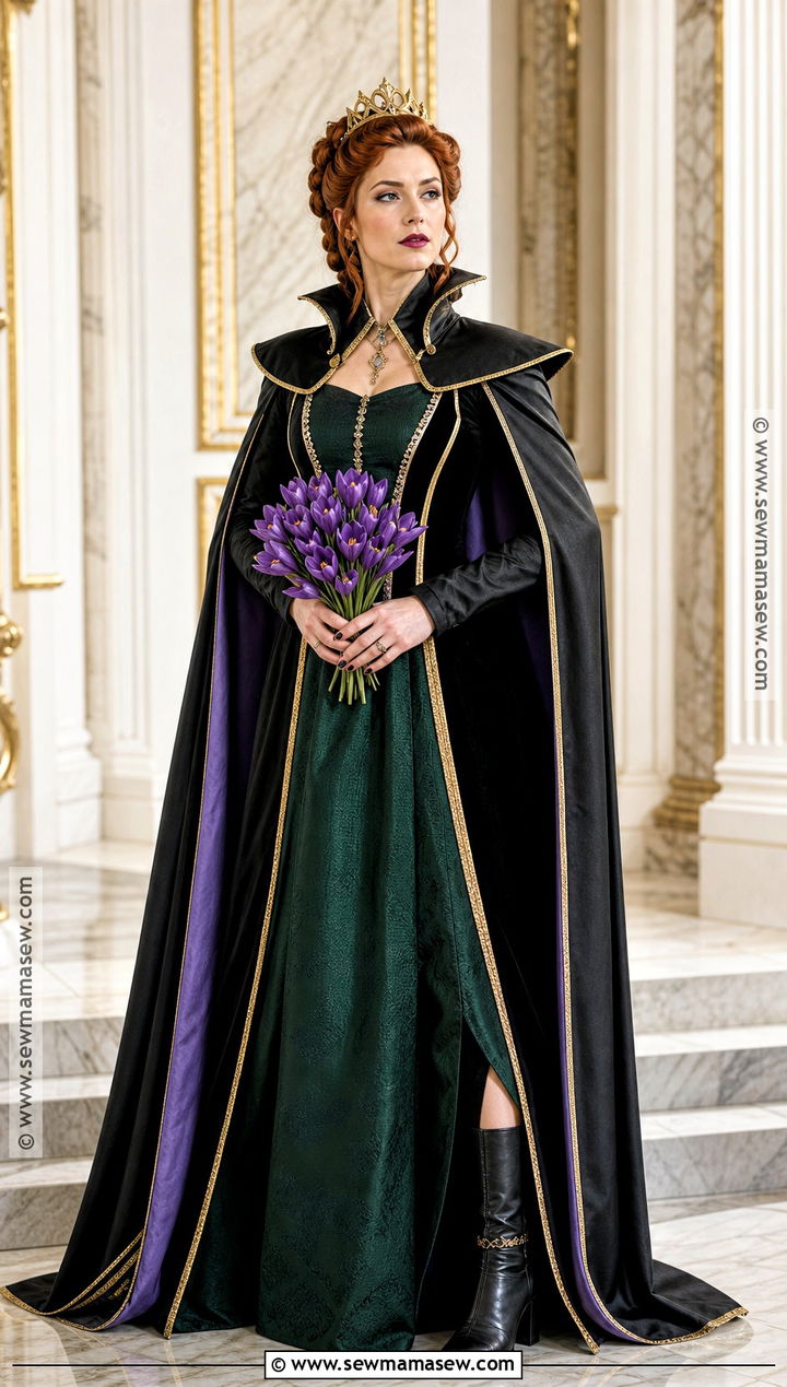 Queen Anna Costume With Black And Green Gown - 30 frozen costume ideas
