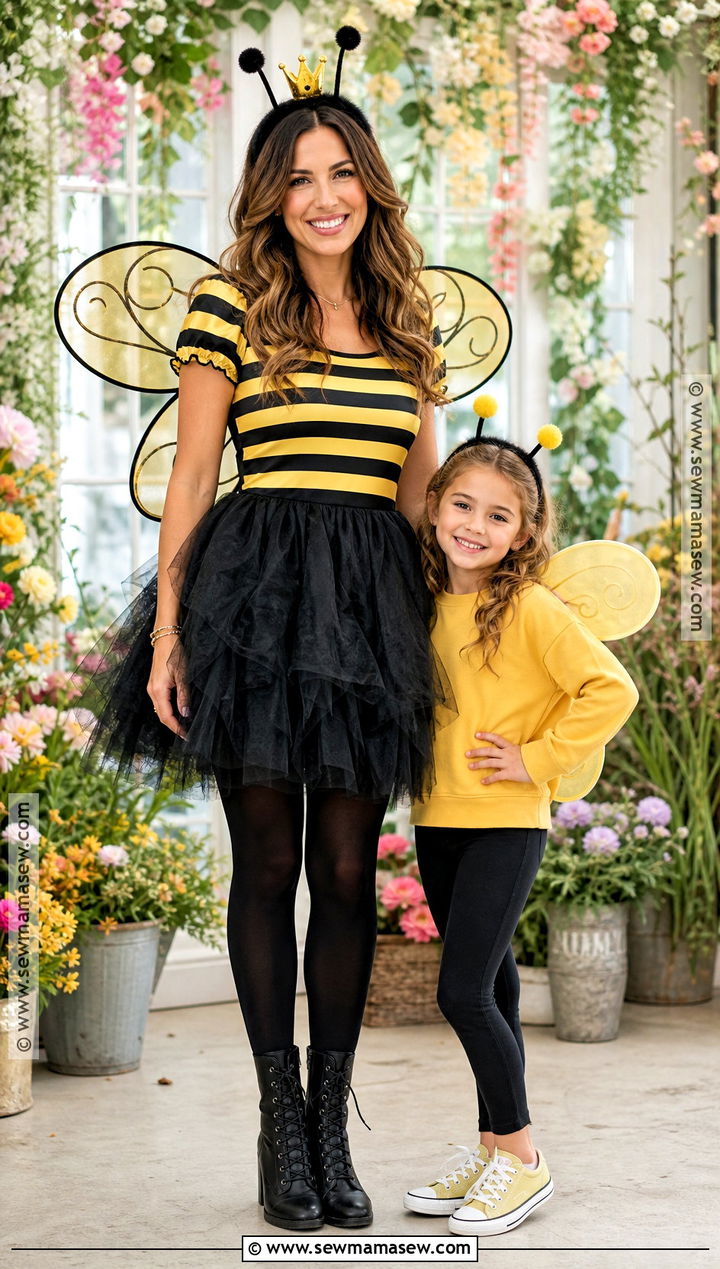 Queen Bee And Bumblebee Mom And Daughter Costume - 35 mom and daughter halloween costumes