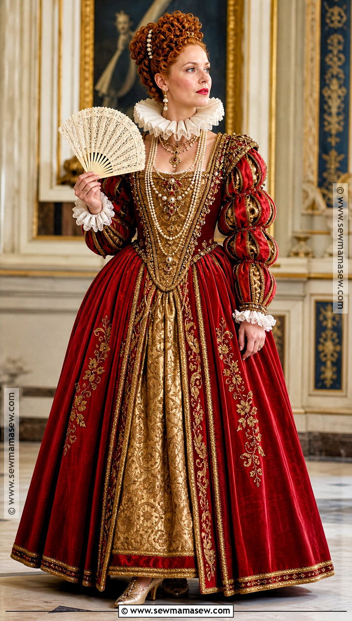 Queen Elizabeth I Costume With Ruffled Collar - 30 historical figures costumes