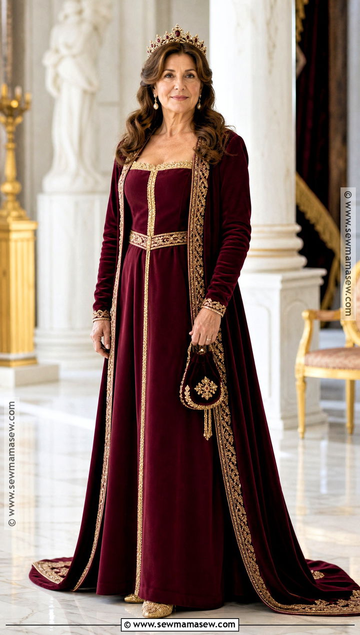 Queen Lillian Costume With Burgundy Gown - 30 shrek characters costumes