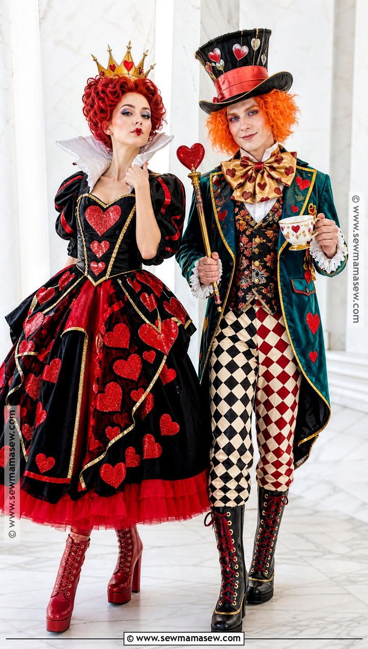 Queen Of Hearts And Mad Hatter Couple Costume - 40 disney couple costumes