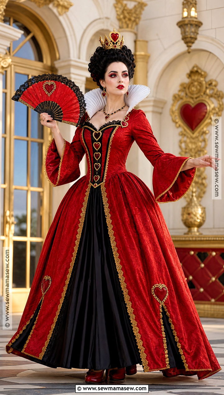 Queen Of Hearts Cosplay With Red Gown - 30 unique cosplay ideas