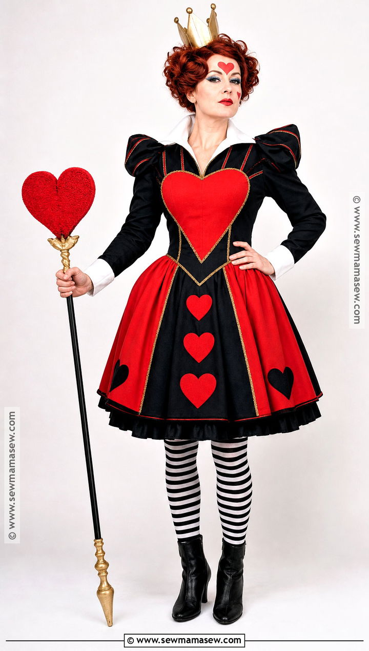 Queen Of Hearts Costume With Card Suit Details - 45 women halloween costume ideas