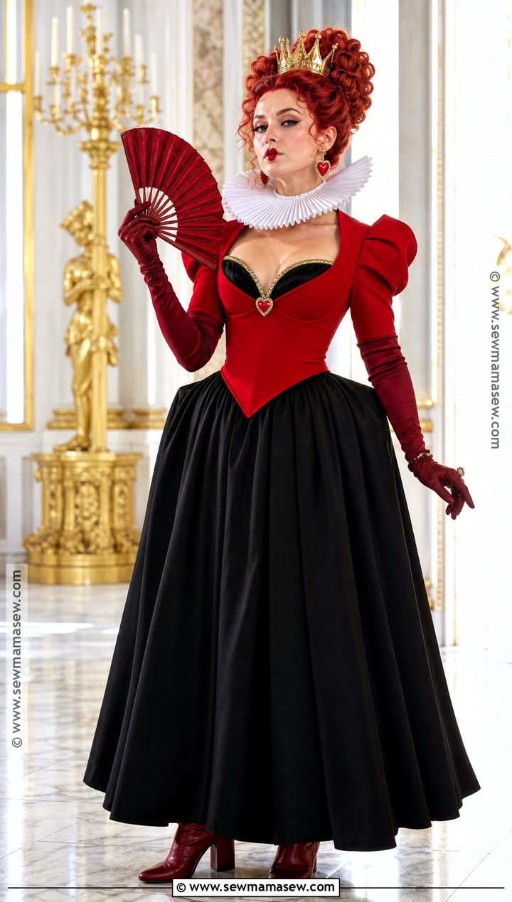 Queen Of Hearts Costume With Curly Updo - 35 curly hair halloween costume ideas