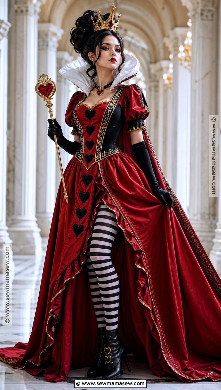 Queen Of Hearts Costume With Red Gown - 35 alice in wonderland costume ideas