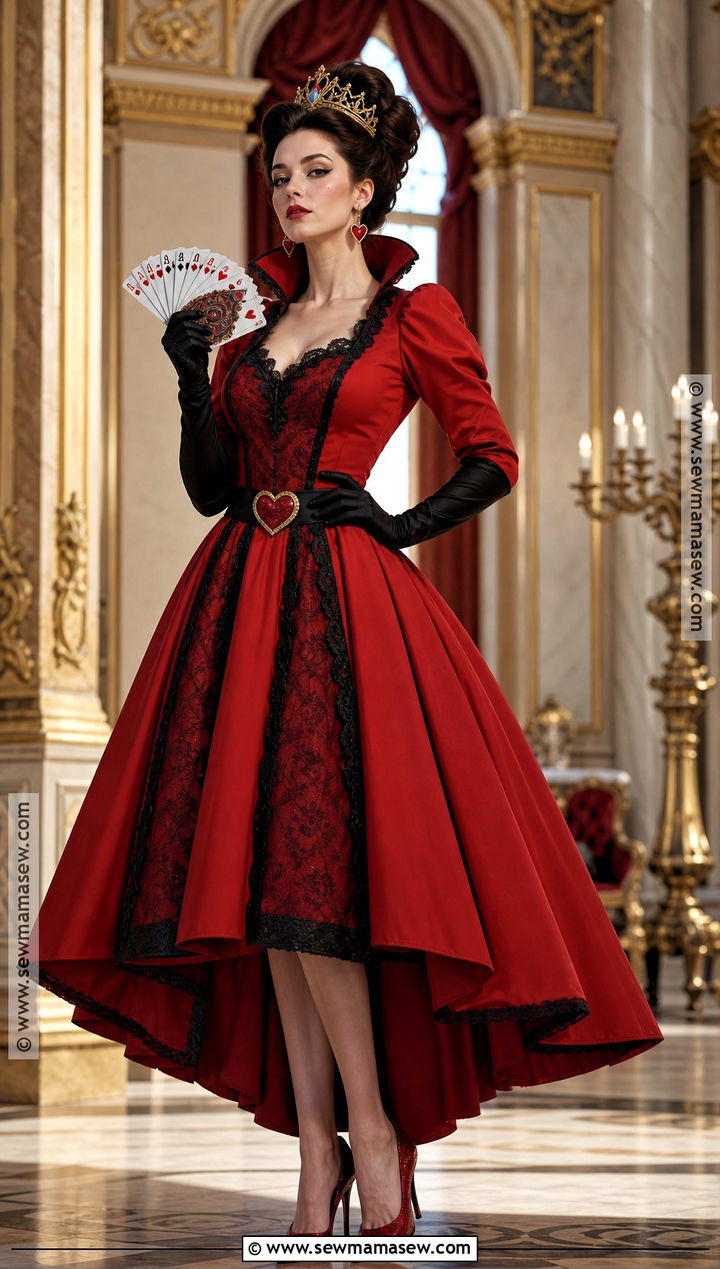 Queen Of Hearts Costume With Red Gown - 35 chic halloween costumes